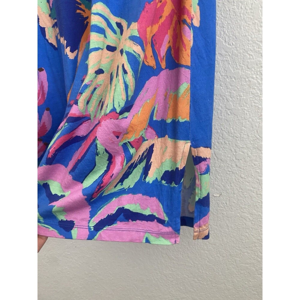 Farm Rio Made of Brasil Orange Parrot Graphic Padded Shoulder T-Shirt Dress S - Picture 9 of 15